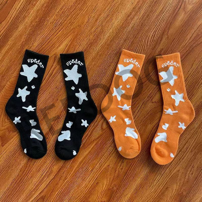 Irregular Star Letter Print Mid Calf Socks 3 colors