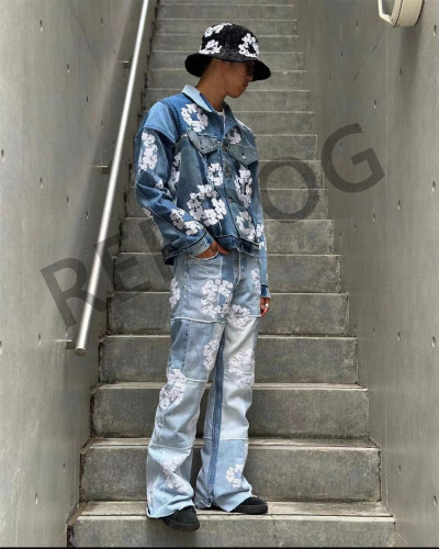 1:1 quality version Colorblocked Plaid Micro Jeans
