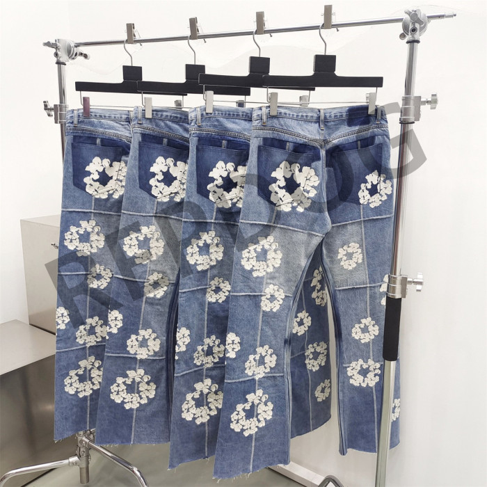 1:1 quality version Colorblocked Plaid Micro Jeans