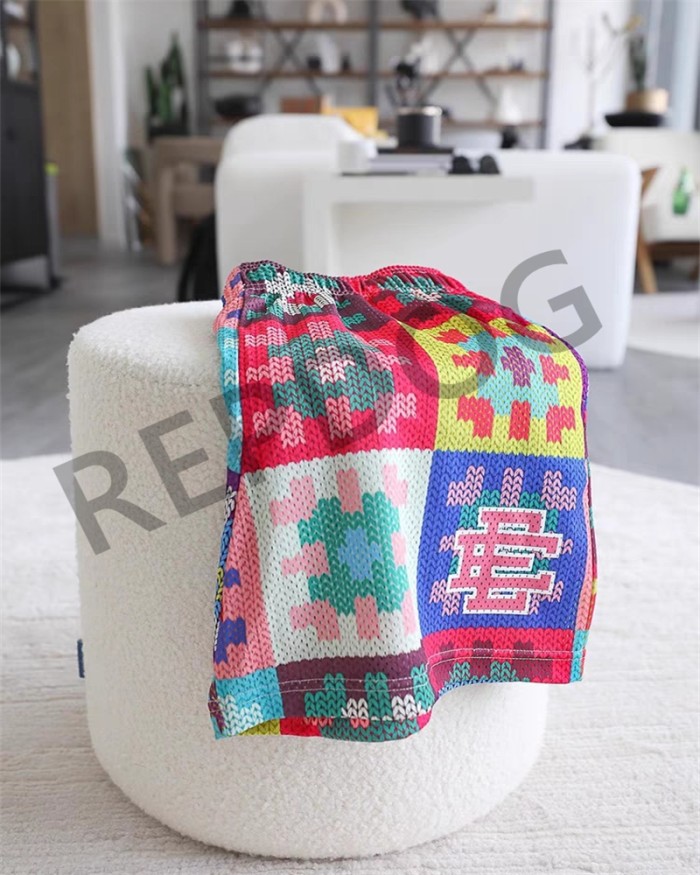  Vintage Colorful Plaid Mesh Athletic Shorts