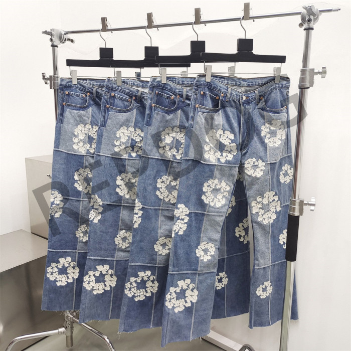 1:1 quality version Colorblocked Plaid Micro Jeans