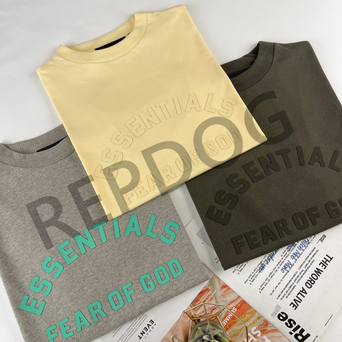 1:1 quality version Silicone Embossed Letter Logo Tee 3 colors