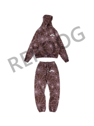 All-over Spiderweb Foam Monogrammed Hoodie & Pants Set