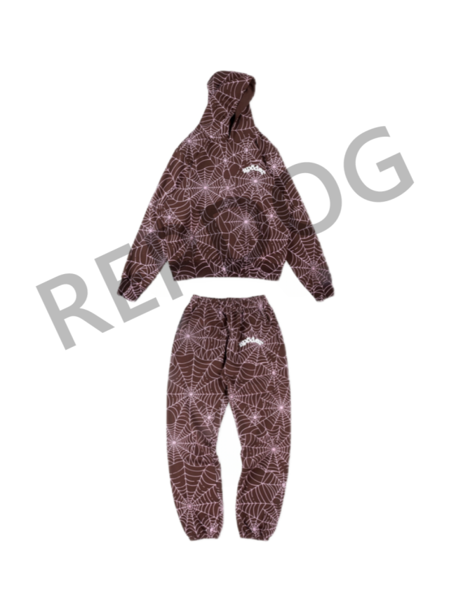 All-over Spiderweb Foam Monogrammed Hoodie & Pants Set
