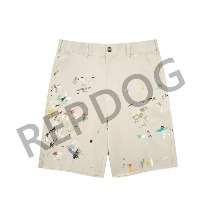 Splash Ink Hand Painted Brushed Destruction Work Shorts 2 colors