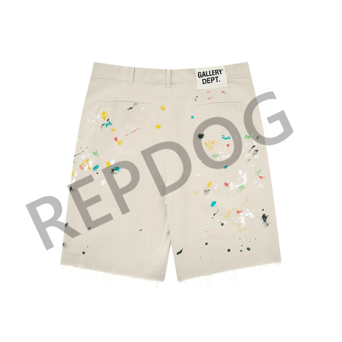 Splash Ink Hand Painted Brushed Destruction Work Shorts 2 colors