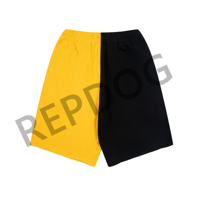 Patchwork two-tone monogrammed shorts 4 colors