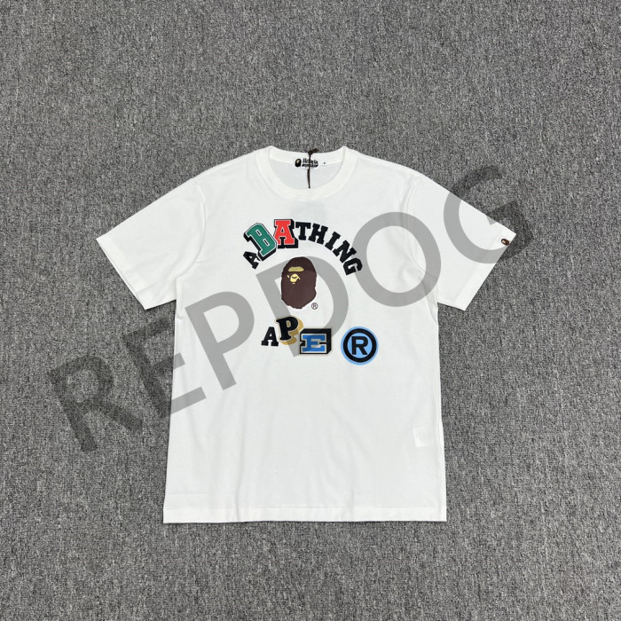 Colorful Letter Classic Ape Head Print tee 2 colors