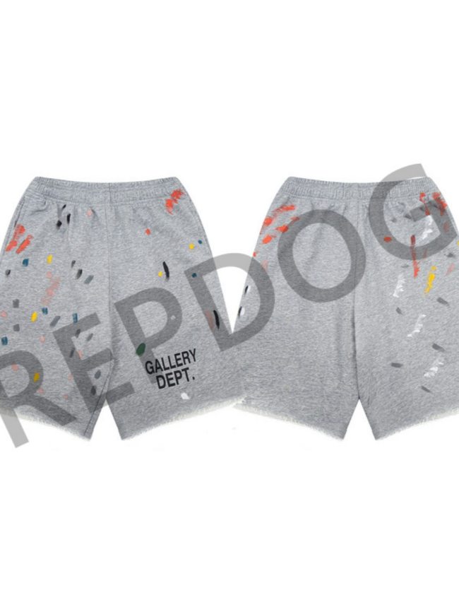 Basic Alphabet Slogan Splash Ink Casual Shorts