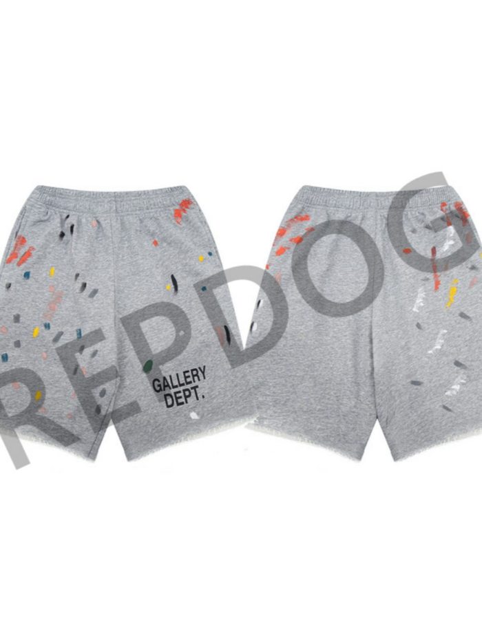 Basic Alphabet Slogan Splash Ink Casual Shorts