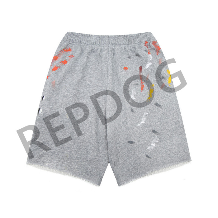 Basic Alphabet Slogan Splash Ink Casual Shorts