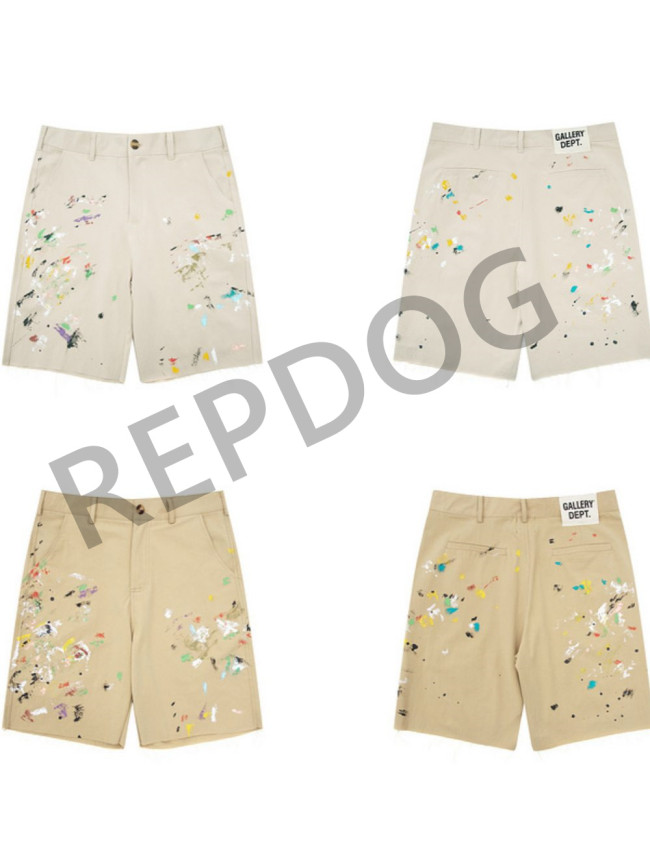 Splash Ink Hand Painted Brushed Destruction Work Shorts 2 colors