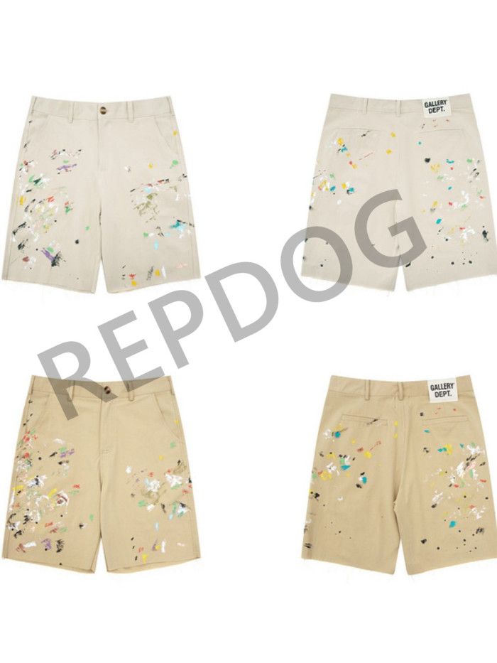 Splash Ink Hand Painted Brushed Destruction Work Shorts 2 colors