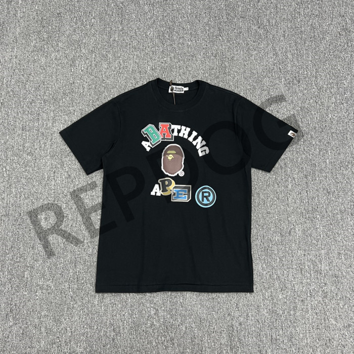Colorful Letter Classic Ape Head Print tee 2 colors