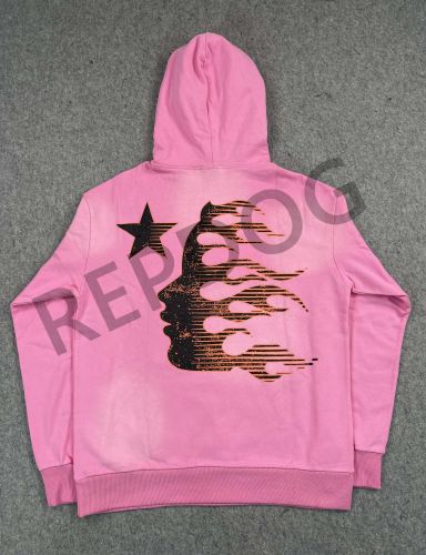 Flame Logo Flower Sleeve Hooded Sweatshirt with Flame Front