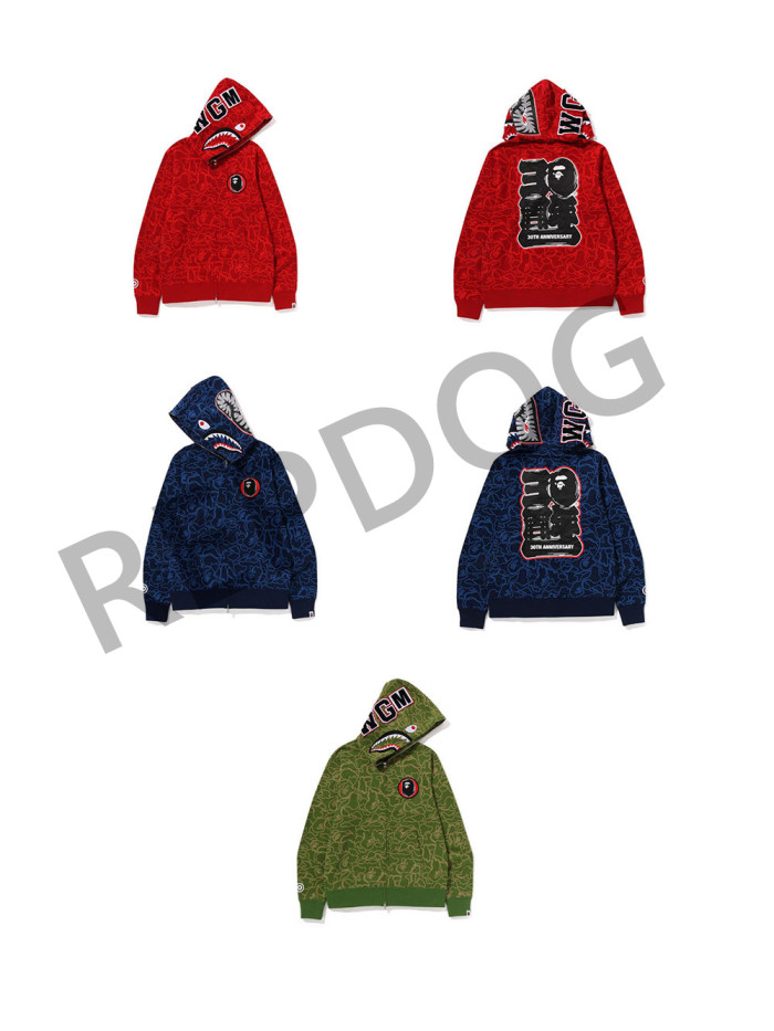 30th Anniversary Camo Shark Zip Hoodie 3 colors