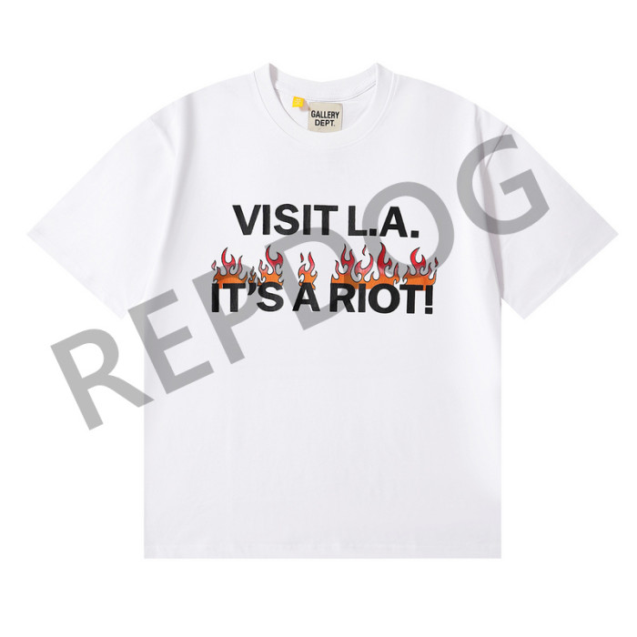 Flame Stamped Letter Print Tee 2 colors