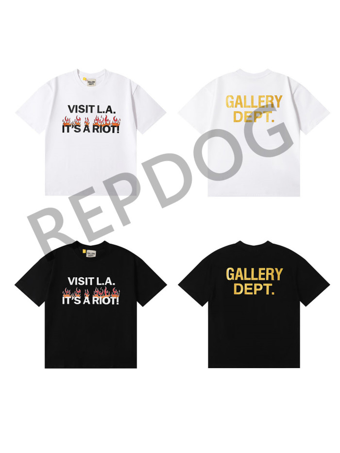 Flame Stamped Letter Print Tee 2 colors