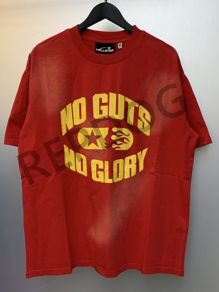 Side Face Star Logo Letter Printed Washed Tee