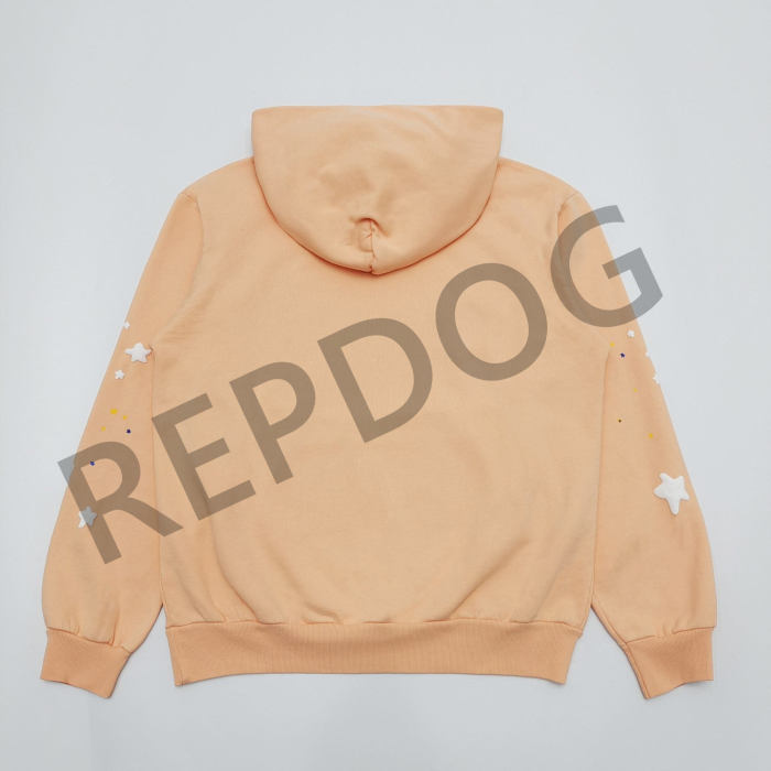 1:1 quality version Orange pink spider web star letters printed Hoodie & Pants Set