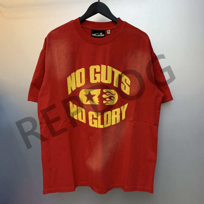 Side Face Star Logo Letter Printed Washed Tee