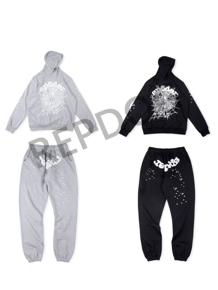 Spiderweb Foam Alphabet Star Print Hoodie & Pants Set