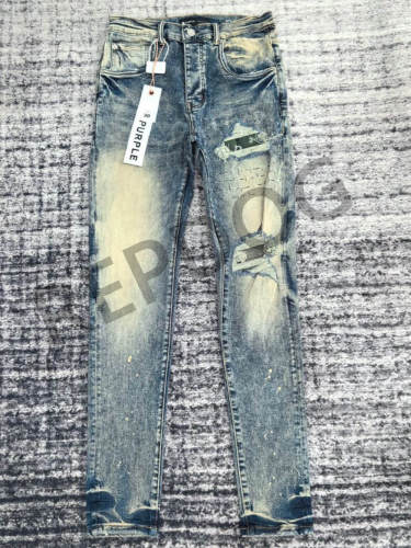 1:1 quality version Ripped Cashew Flower Patch Straight Leg Jeans