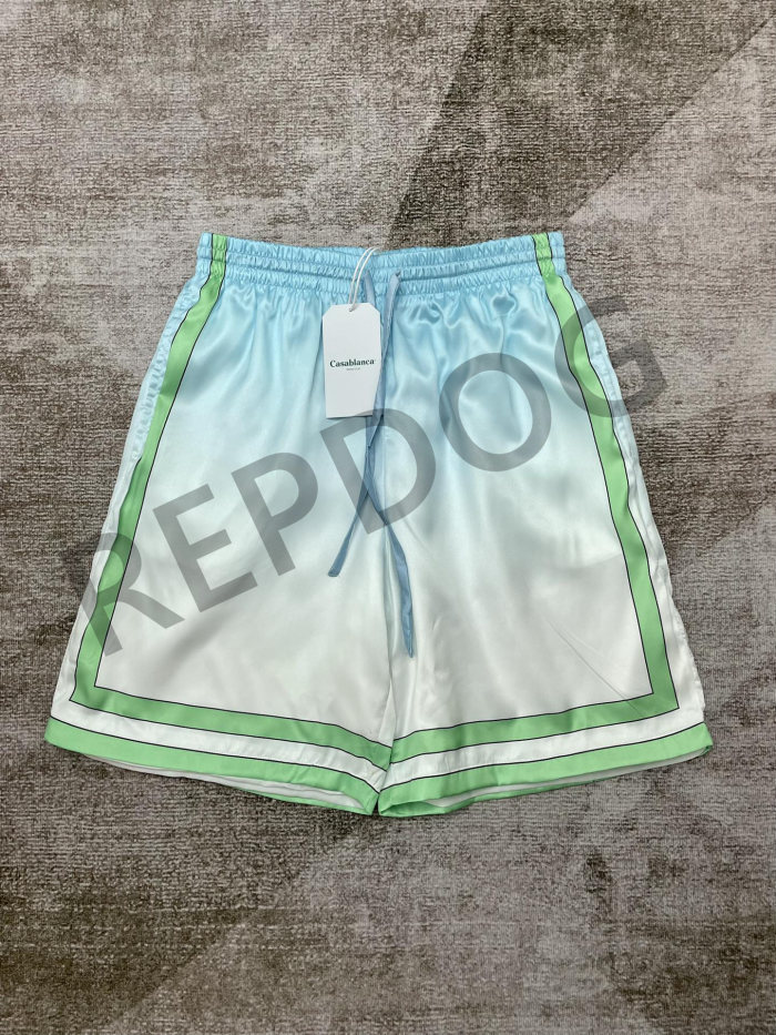 1:1 quality version Hawaiian Silk Gradient Stripe shirt & shorts set