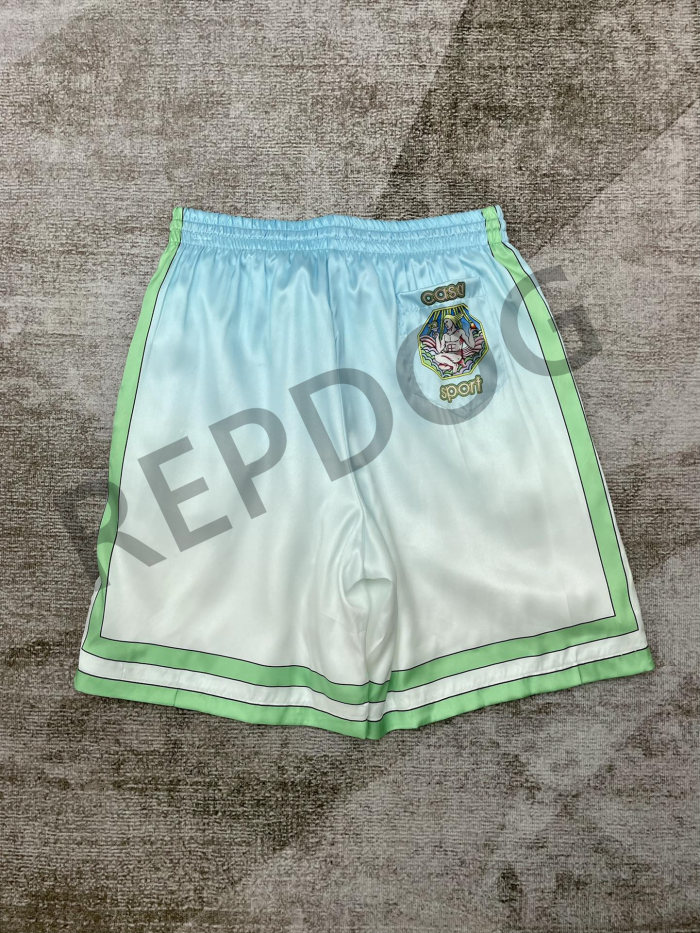 1:1 quality version Hawaiian Silk Gradient Stripe shirt & shorts set