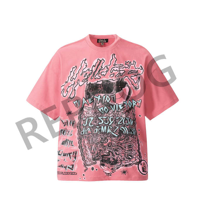 [buy more save more]Hip Hop Graffiti Letter Back Cross Tombstone Print Tee 2 colors