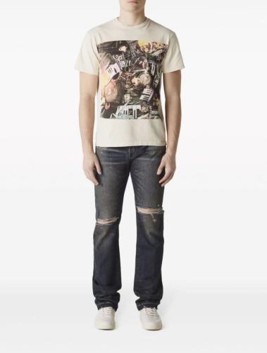 1:1 quality version Scrap Musical Instrument Letter Print Tee
