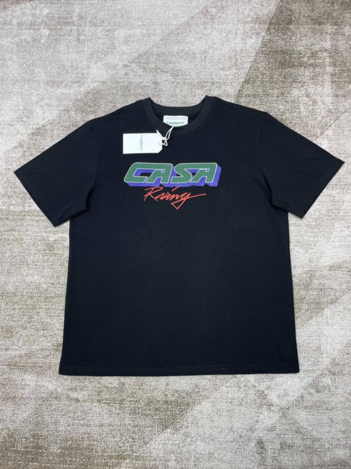 1:1 quality version CASA three-dimensional logo creative hand-painted letters tee 2 colors