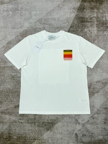 1:1 quality version Rainbow Gradient Photo Frame Letter tee 2 colors