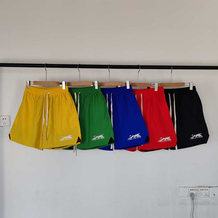 Large logo on the back vintage casual shirt & shorts set 4 colors