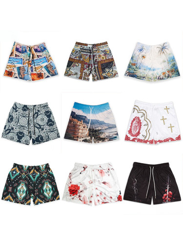 Coconut Tree Treasure Sword Big Saffron City Pattern Print Breathable Quick Dry Shorts 9 colors