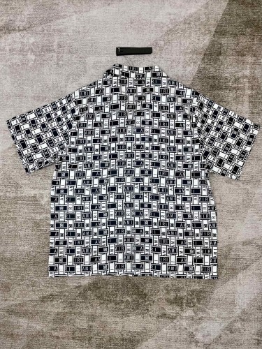 1:1 quality version Silk all-over monogrammed short-sleeved shirt