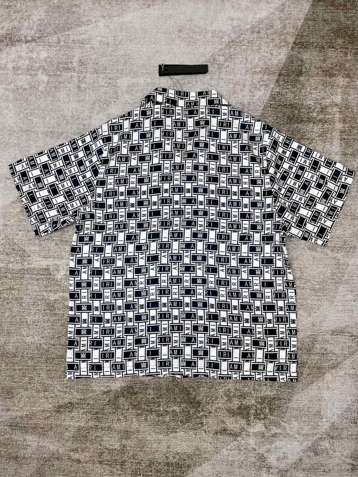 1:1 quality version Silk all-over monogrammed short-sleeved shirt