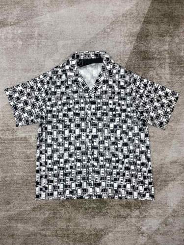 1:1 quality version Silk all-over monogrammed short-sleeved shirt