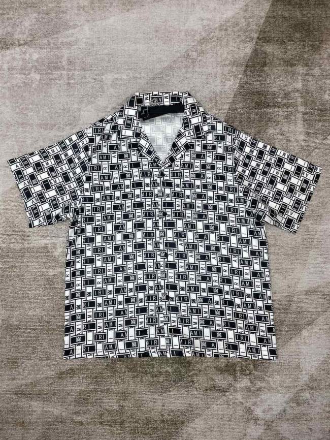 1:1 quality version Silk all-over monogrammed short-sleeved shirt