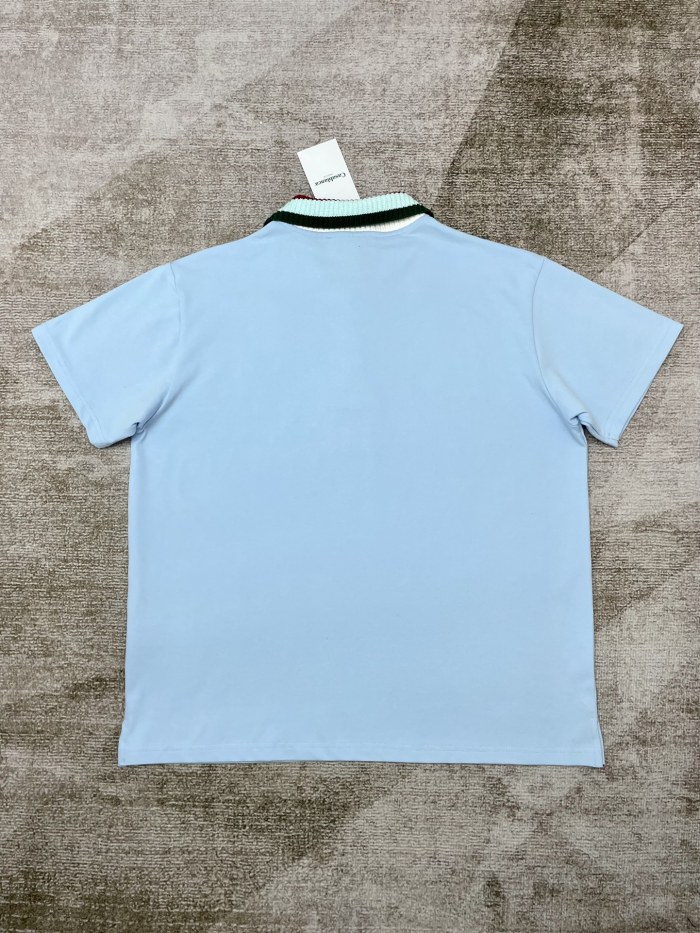 1:1 quality version Collar colour blocked simple polo shirt 4 colors