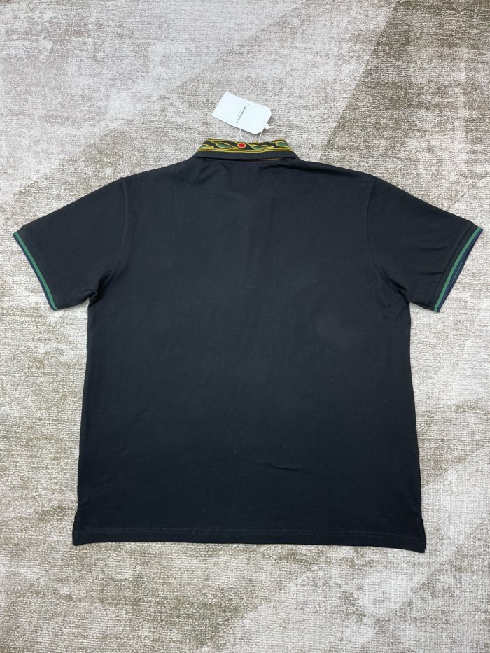 1:1 quality version Floral Colour Block Lapel Polo Shirt 2 colors