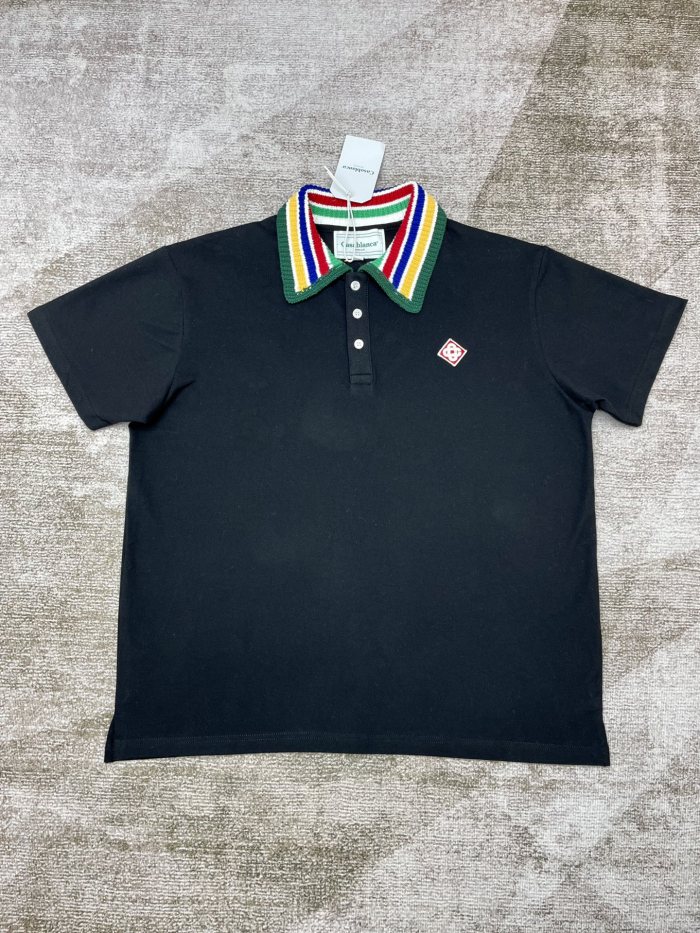 1:1 quality version Collar colour blocked simple polo shirt 4 colors