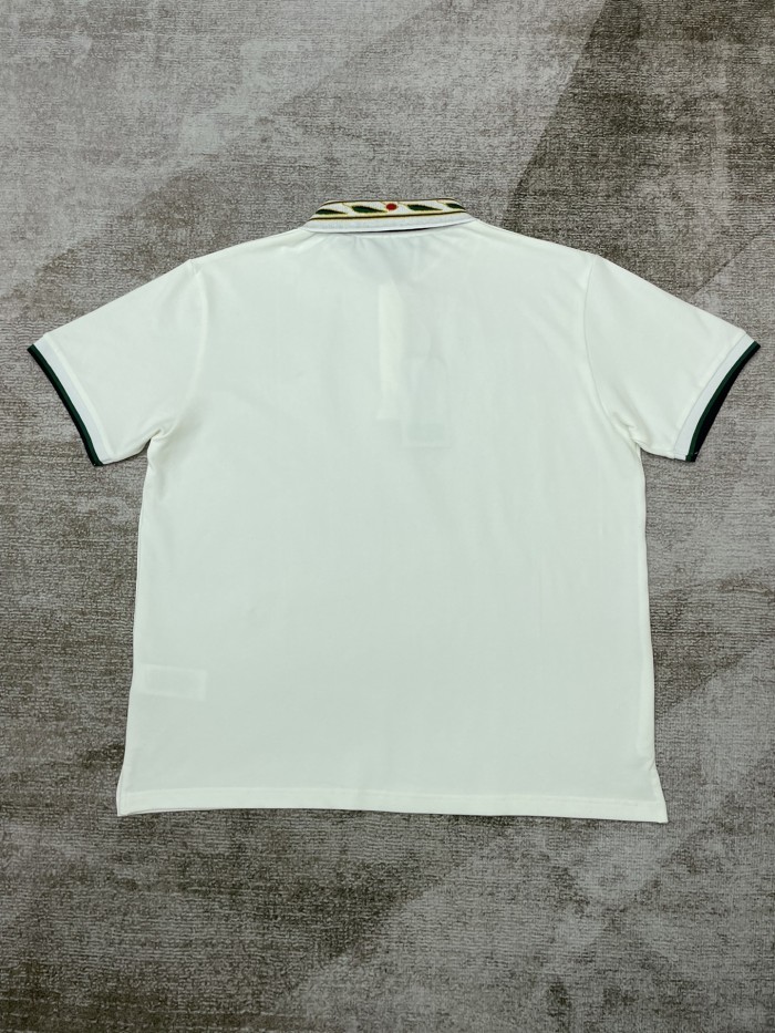 1:1 quality version Floral Colour Block Lapel Polo Shirt 2 colors