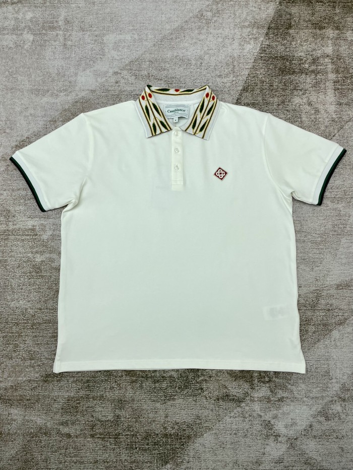 1:1 quality version Floral Colour Block Lapel Polo Shirt 2 colors