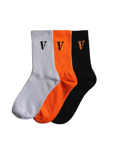Simple V Print Mid Calf Socks 3 colors