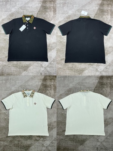 1:1 quality version Floral Colour Block Lapel Polo Shirt 2 colors