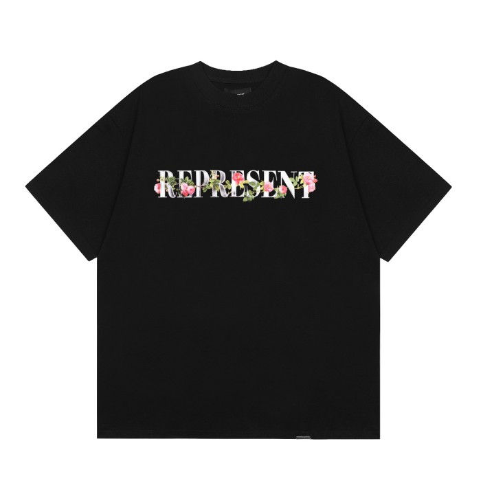 Copy Floral Metallic Big R Bird Print tee 2 colors