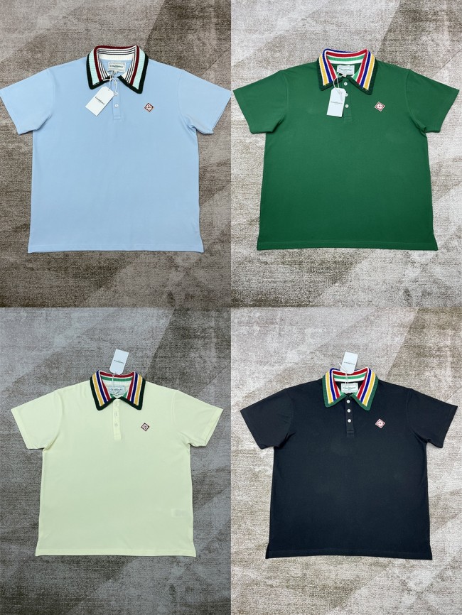 1:1 quality version Collar colour blocked simple polo shirt 4 colors
