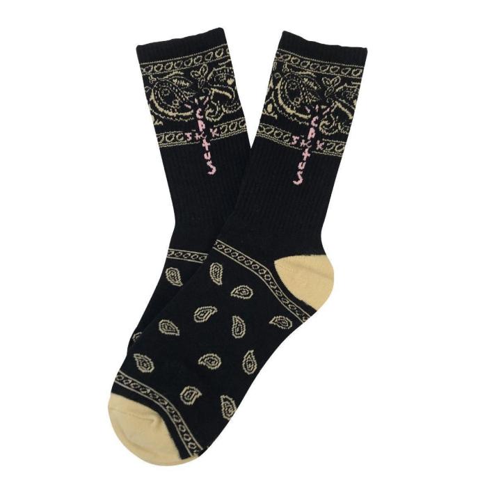Co-branded Monogrammed Cashew Flower Skateboarding Mid-Calf Socks 5 colors