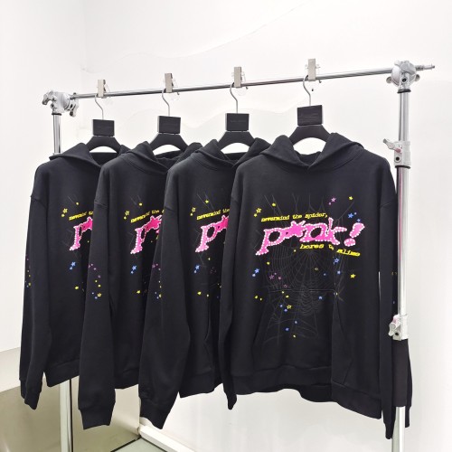 1:1 quality version Pink Letter Star Spider Web Hoodie & Pants Set